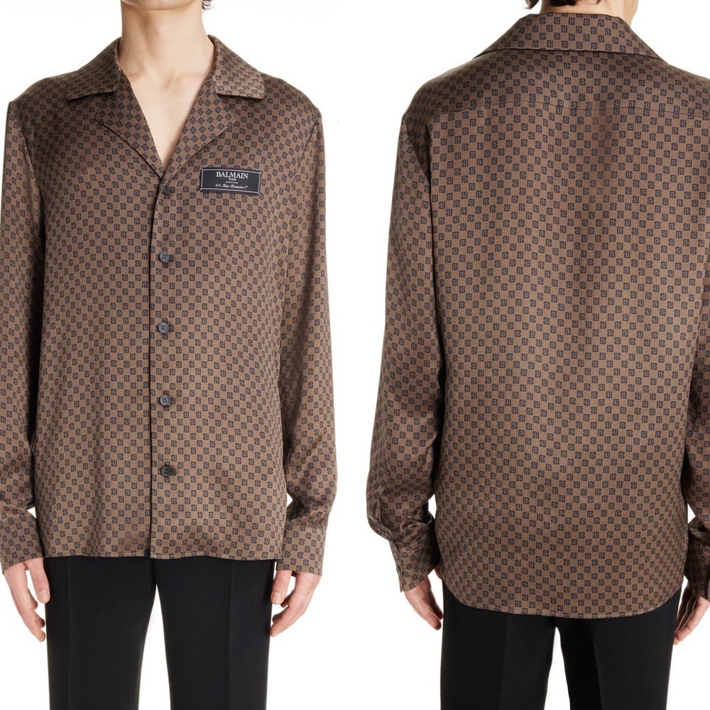 Balmain
Mini Monogram Pajama Shirt 40us 50